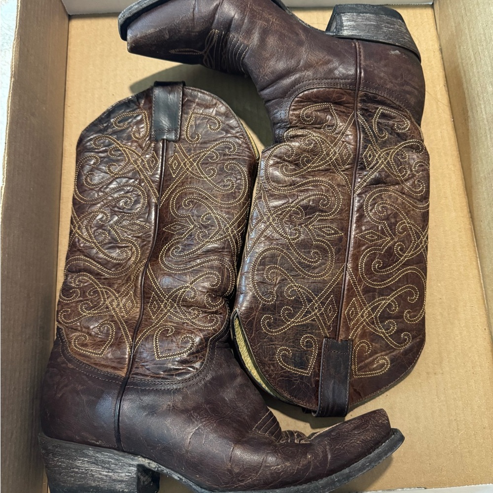 Brown Leather Western Boots